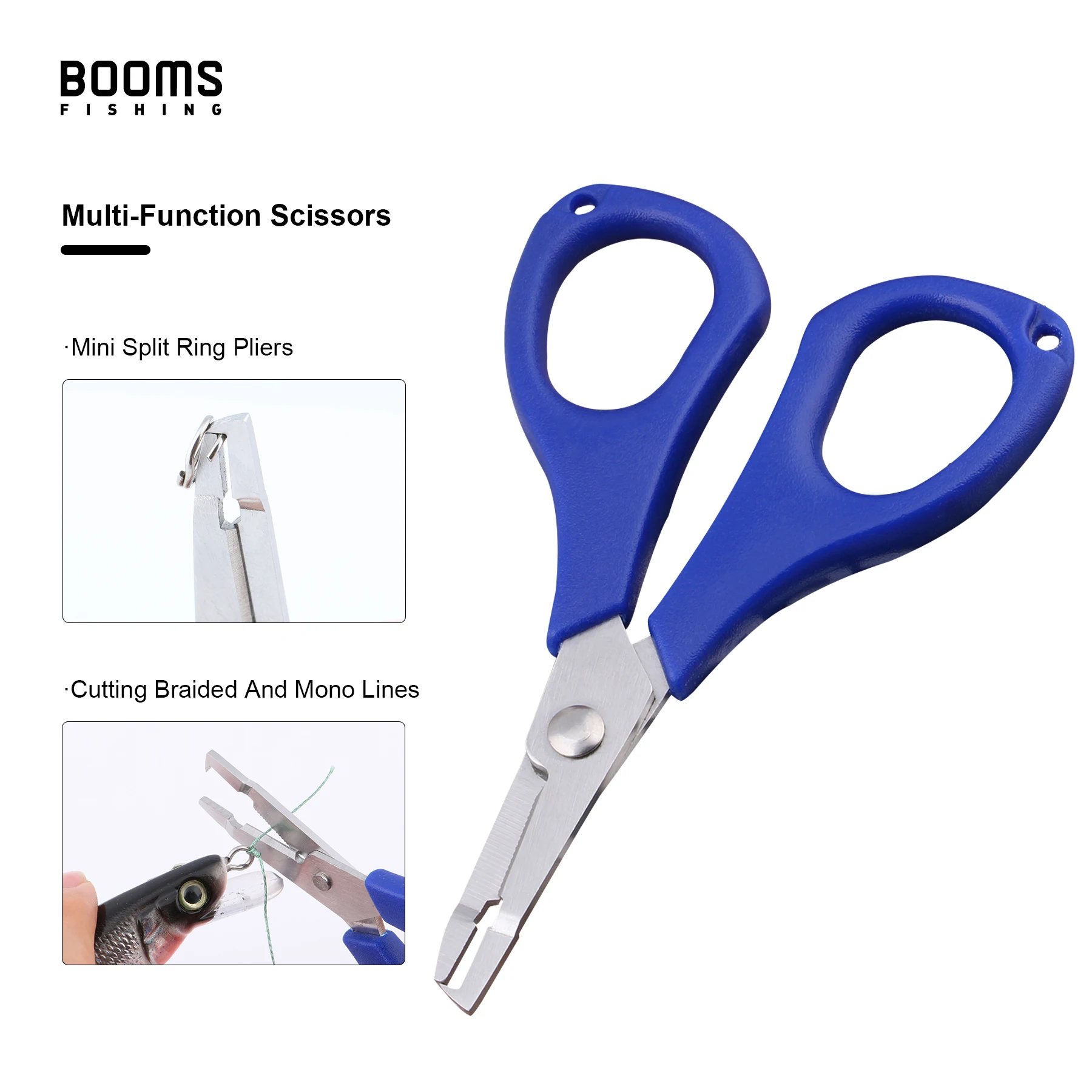 Tijeras Booms Fishing S01 para Trenzado con Mosquetón - imagen 2