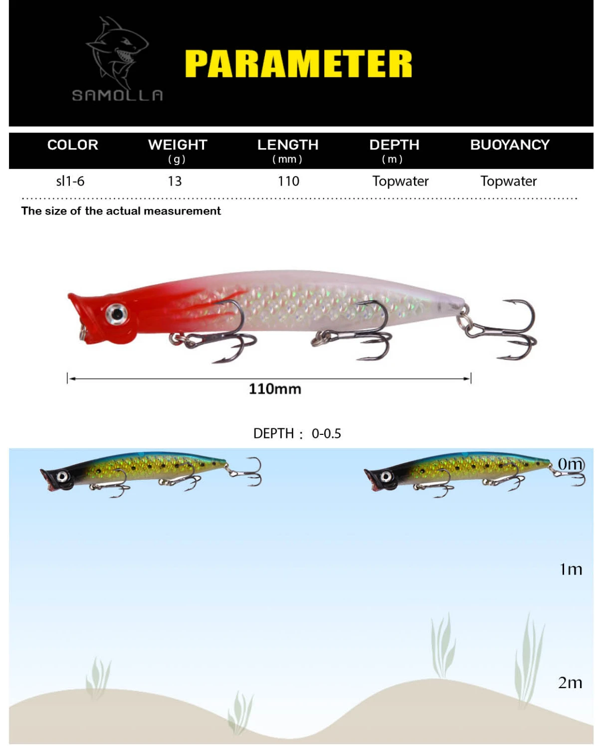 Popper en vista lateral con acabado realista