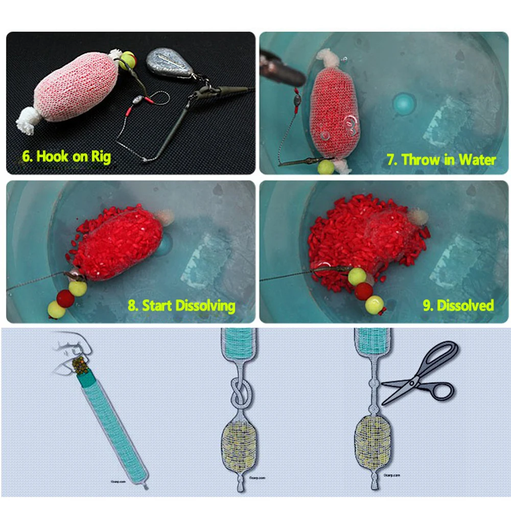 Malla PVA soluble para carpa, alimentador con cebo molido - imagen 5