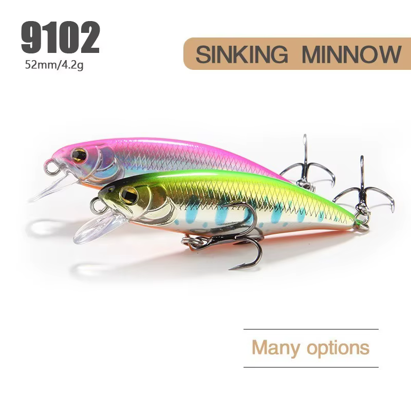 Mini Crankbait 4,5g 52mm – Hundimiento lento para perca y trucha - imagen 3