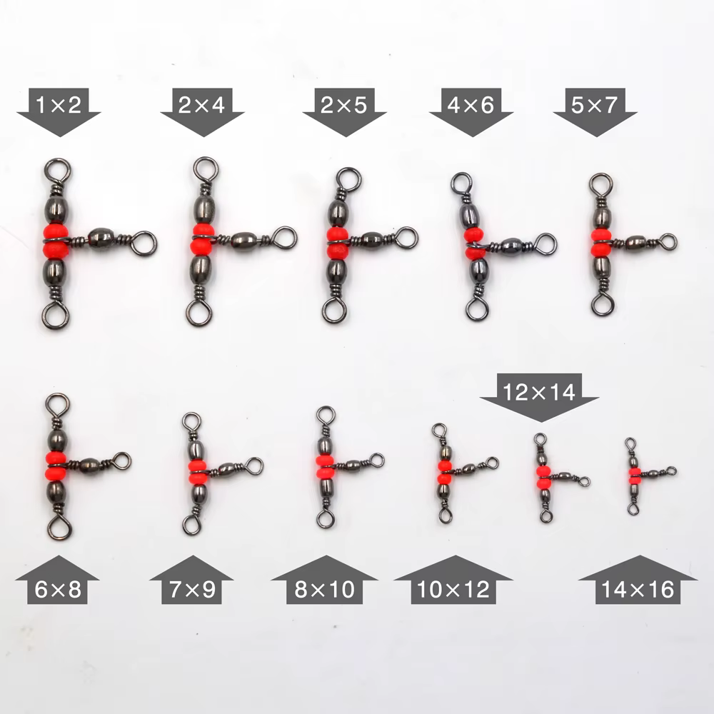 MNFT Conector Giratorio Triple T-Turn – Para línea cruzada de pesca - imagen 2