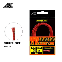 JK KBC Línea de Asistencia Kevlar 8 hebras Roja para Jigging