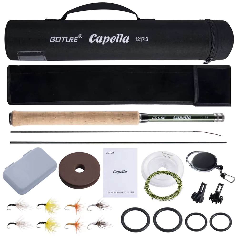 Goture Kit Tenkara caña carbono línea Tippet gancho accesorios - imagen 4