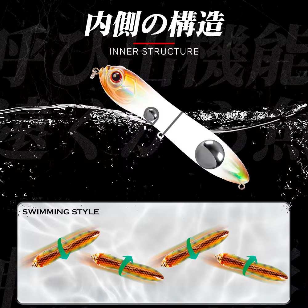 HuntHouse Tractor – Stickbait Topwater Flotante con Sonajero para Superficie - imagen 4