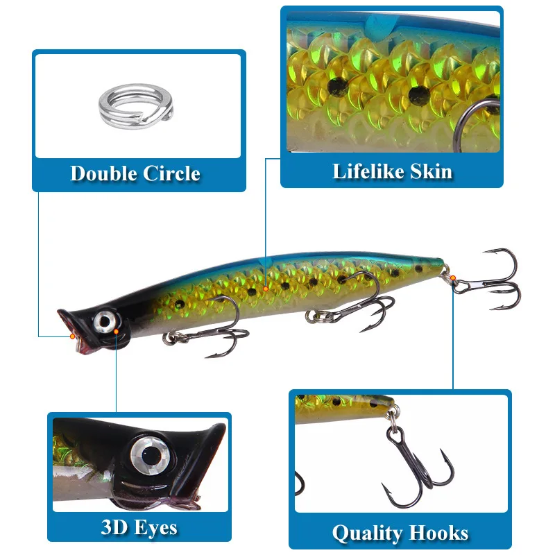 Trolls Señuelo Popper Topwater 13 g para Pesca en Agua Salada - imagen 3