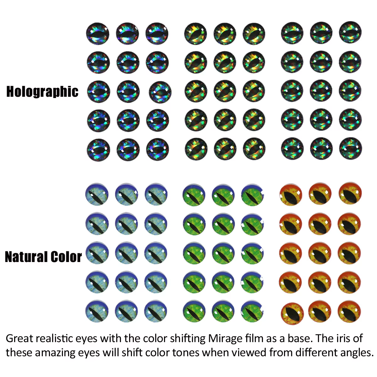 Bimoo 183/69 Ojos de pez epoxi holográficos 3D para moscas de pesca - imagen 4