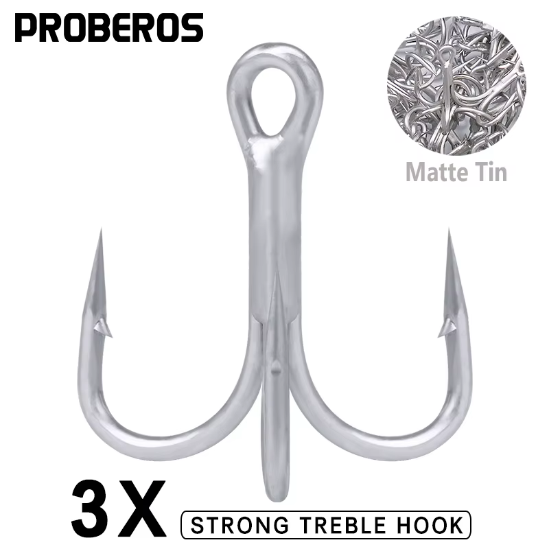 PROBEROS Anzuelo Triple Carbono Mate - Agua Salada