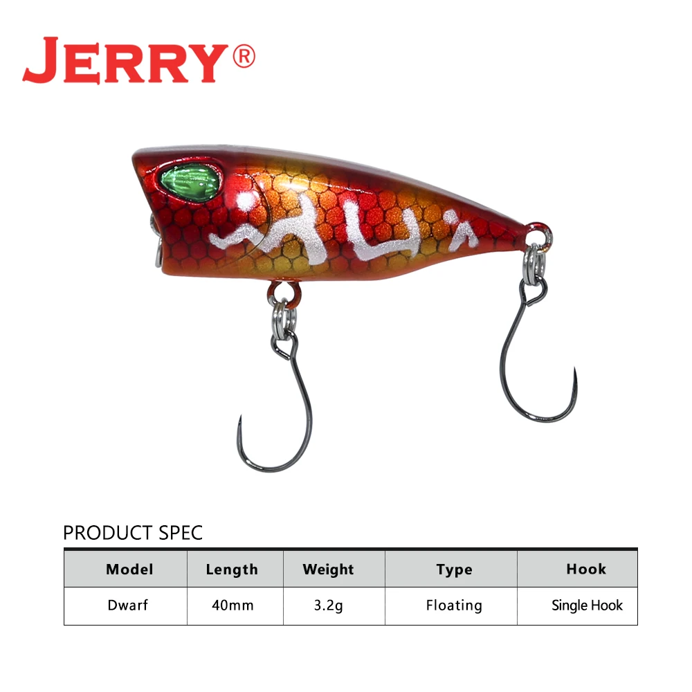 Jerry Dwarf Popper 40mm – Señuelo flotante Topwater para lubina