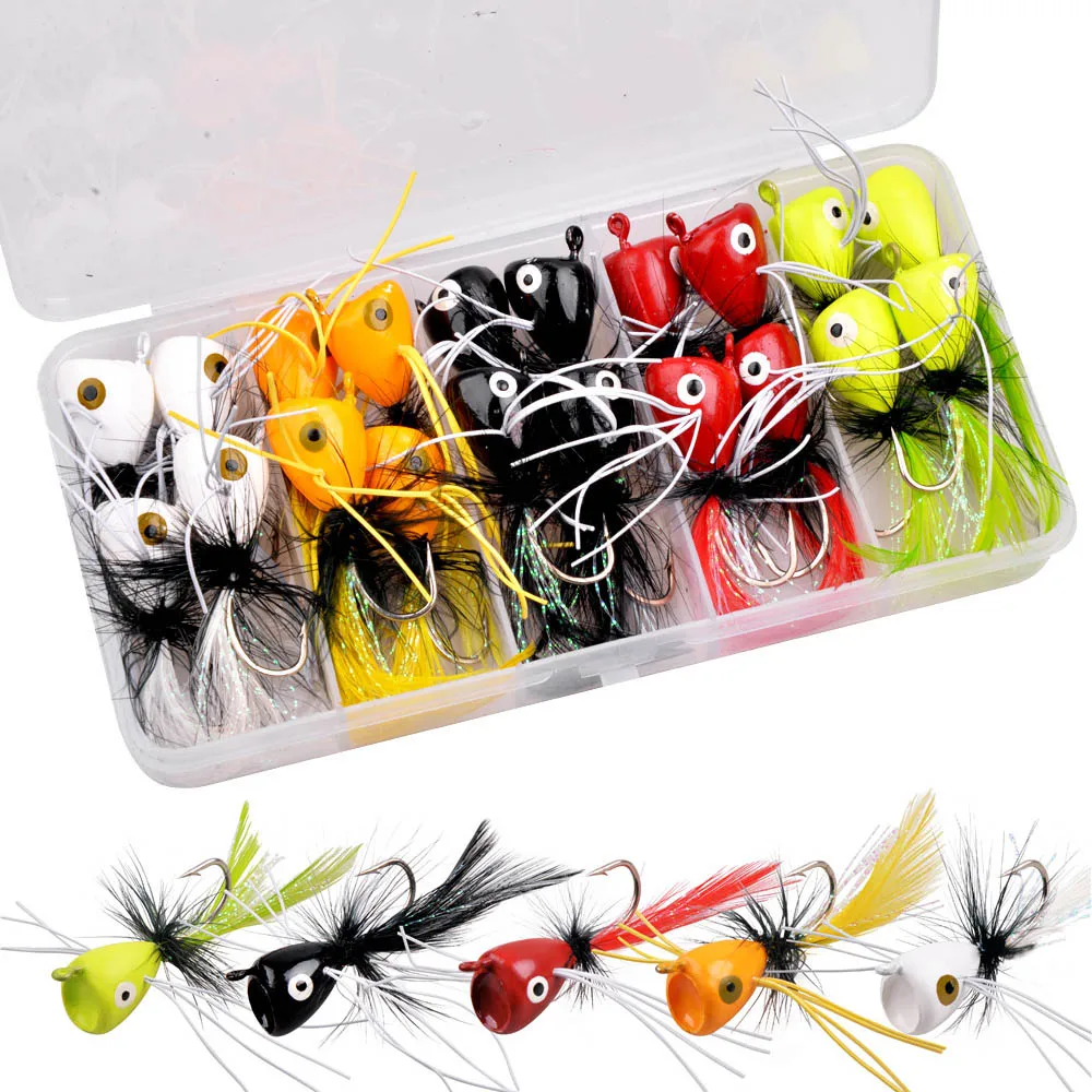 Señuelos flotantes con mosca - kit de 20 piezas para lubina y Walleye - imagen 2
