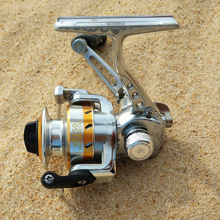 Carrete de pesca spinning Twinfish-mini metal 5:1 tamaño Palma negro - imagen 4