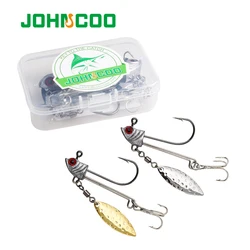 Anzuelos Jig Head JOHNCOO con hoja de sauce para vinilos