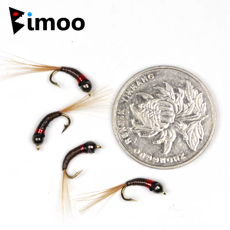 Bimoo Plantilla para Moscas Ninfas – Cabeza de tungsteno y pavo real - imagen 3