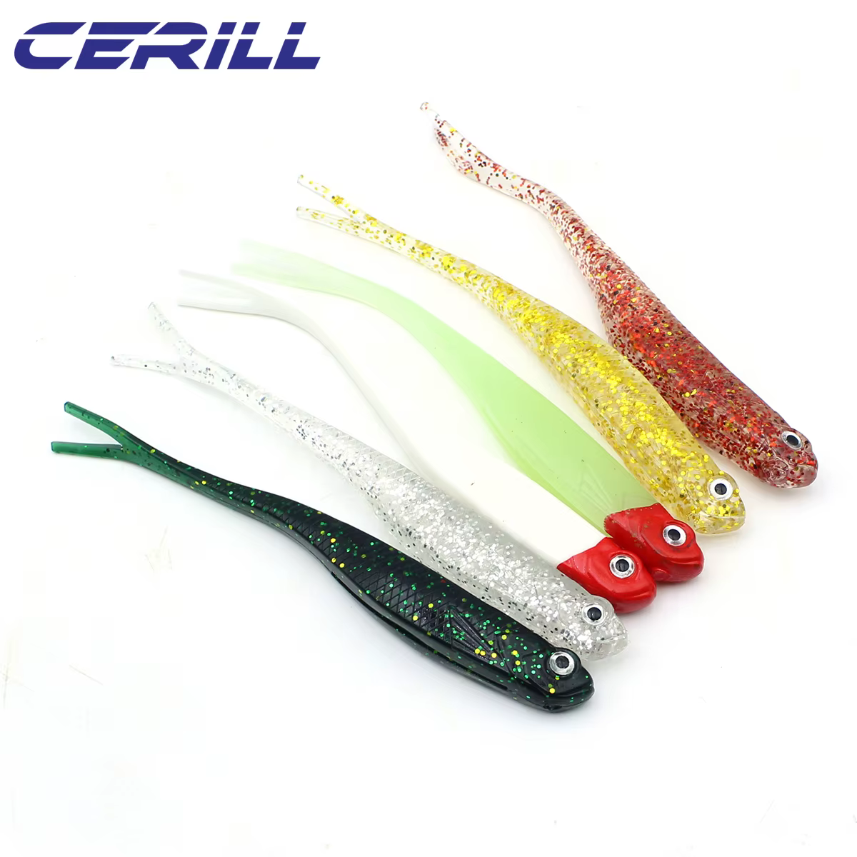 Cerill Shiner 13 cm – Swimbait silicona ojos 3D cola horquilla lucio - imagen 4