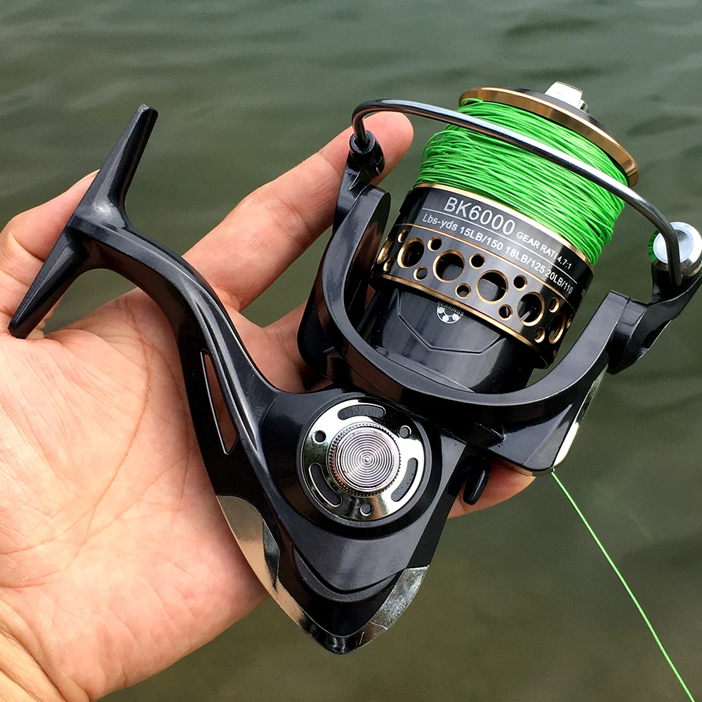 GHOTDA Carrete Spinning Metal 12+1BB manivela madera - imagen 4