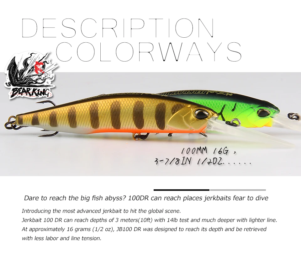 Señuelo Bearking Crankbait 10cm en vista frontal