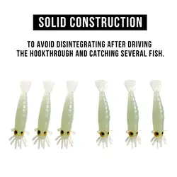 THKFISH Señuelos Gamba Silicona Luminosa – Cebo Blanco Agua Dulce