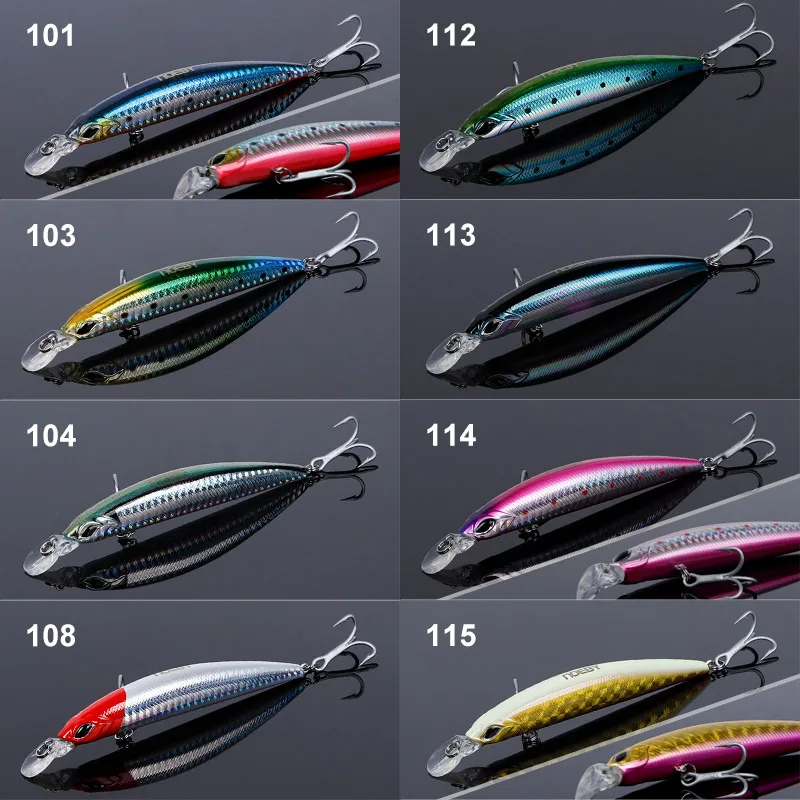 NOEBY Jerkbait Minnow de hundimiento para lubina con peso deslizante