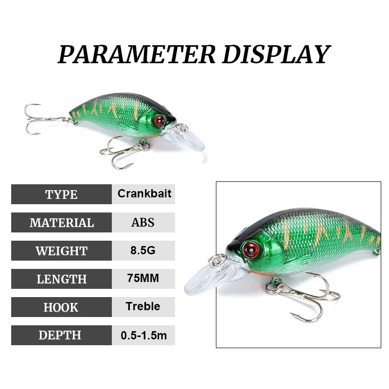 Crankbait - Señuelo duro flotante con ojos 3D para lucio, 7,5 cm - imagen 3