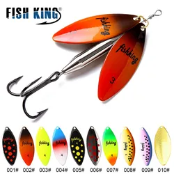 FISH KING Cebo Giratorio Doble Pieza en Latón – Anzuelo Triple para Lucio