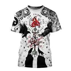 Huginn Muninn Camiseta de pesca manga corta 3D cuervo tatuaje