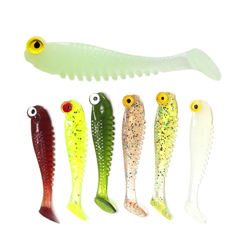 Variedad de colores en señuelos de pesca suaves X-FIN