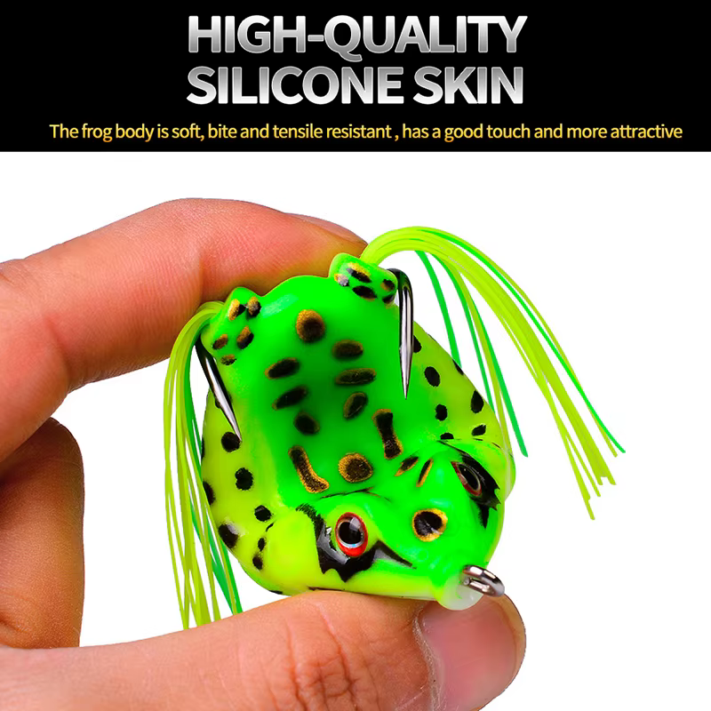 Señuelo Rana Topwater Ojos 3D con Anzuelos Dobles - imagen 3