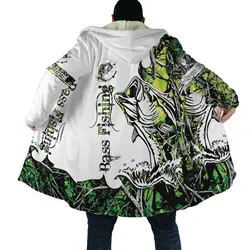 Capa de lana DP08 para pesca de lubina – Estampado 3D con capucha