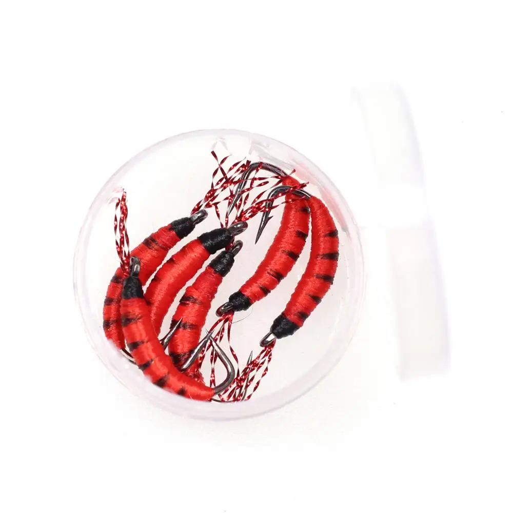 Bimoo Red Miracle Midge #6 – Ninfa Buzzer Rainbow Brown para pesca con mosca - imagen 4