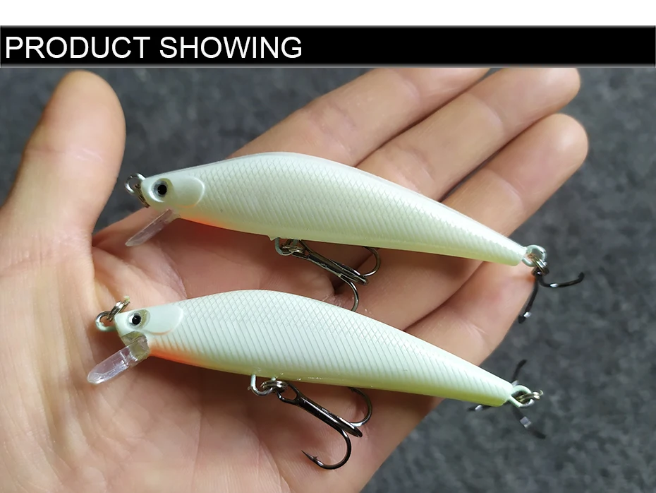 Señuelo luminoso tipo jerkbait con acabado 3D