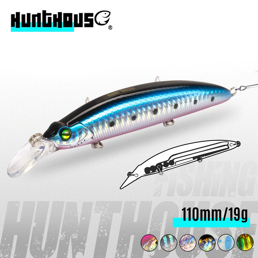 Hunthouse Gyodo Jerkbait – Minnow flotante topwater lubina