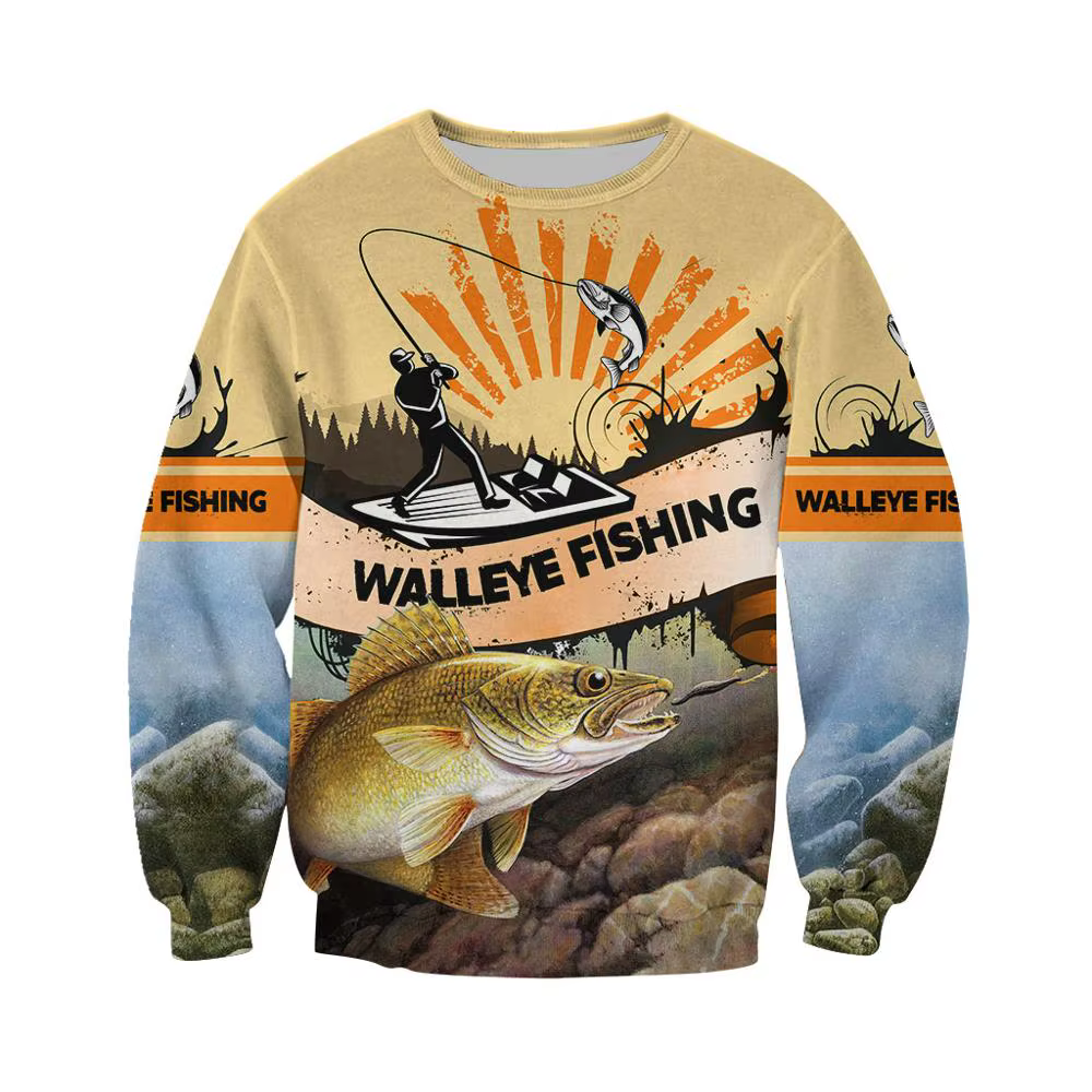 Sudadera pesca dorada KJ073 – Estampado 3D Harajuku unisex - imagen 2