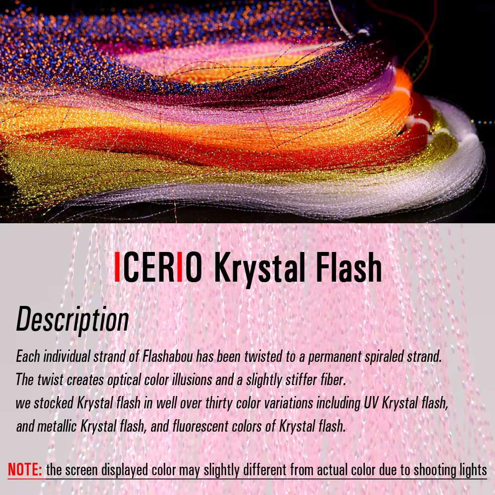 ICERIO Krystal Flash hilo Flashabou holográfico para atar moscas - imagen 2