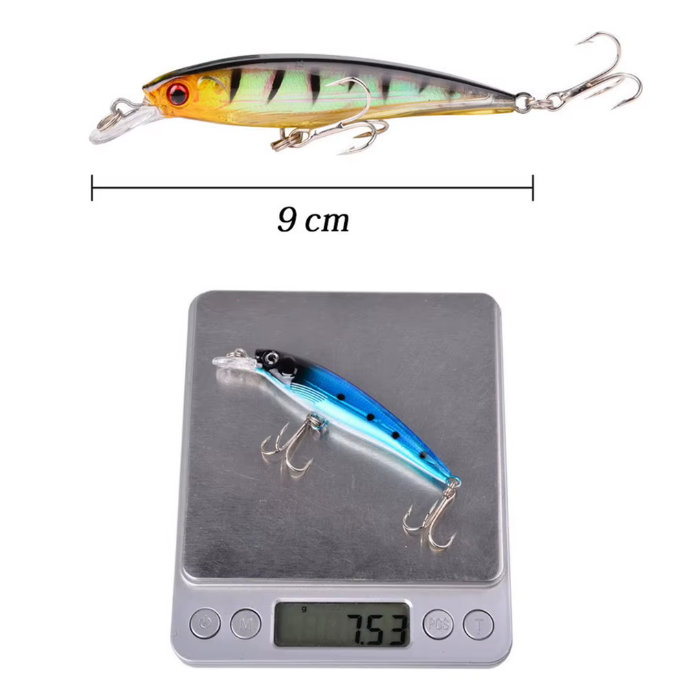Señuelo Minnow hundimiento lento anzuelo triple ojos 3D para trucha - imagen 4