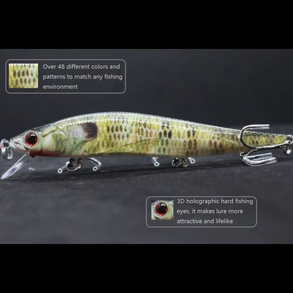 Wobbler WLure HM262 13cm 24g – Aguas poco profundas, 4 ganchos, piel real - imagen 3
