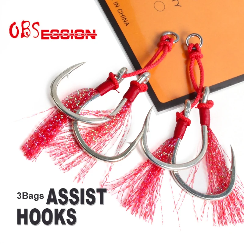 Anzuelos jigging para depredadores Obsession HK021 con púas agua salada - imagen 4