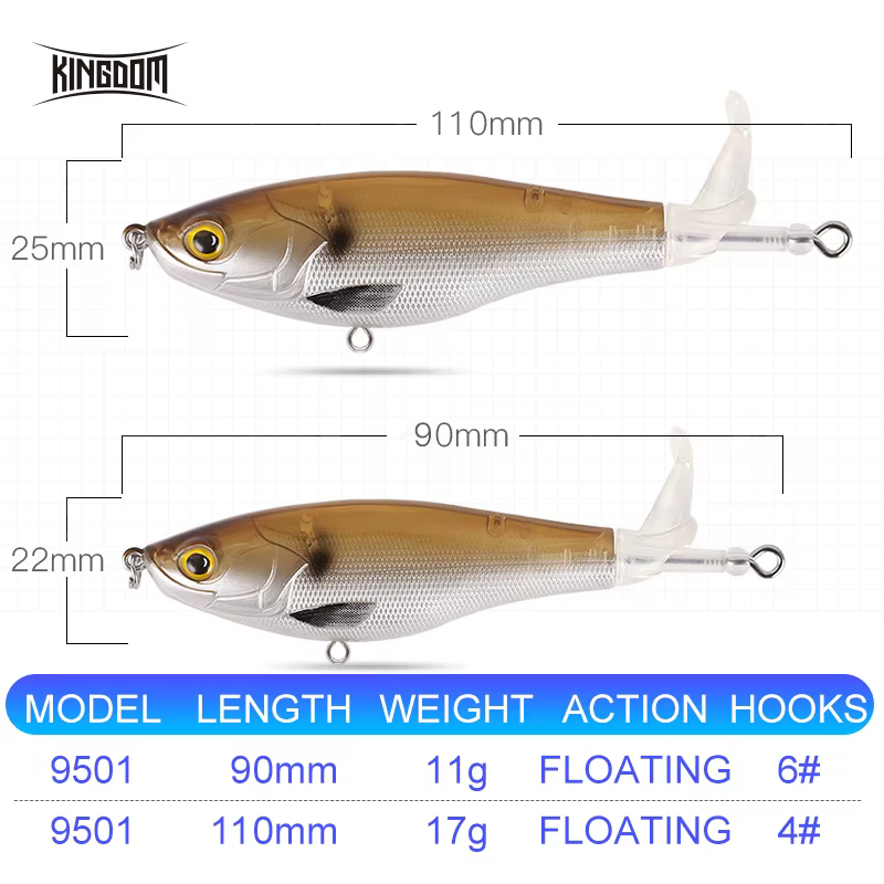 Kingdom Señuelos de pesca con hélice - cebo duro, cola giratoria - imagen 4
