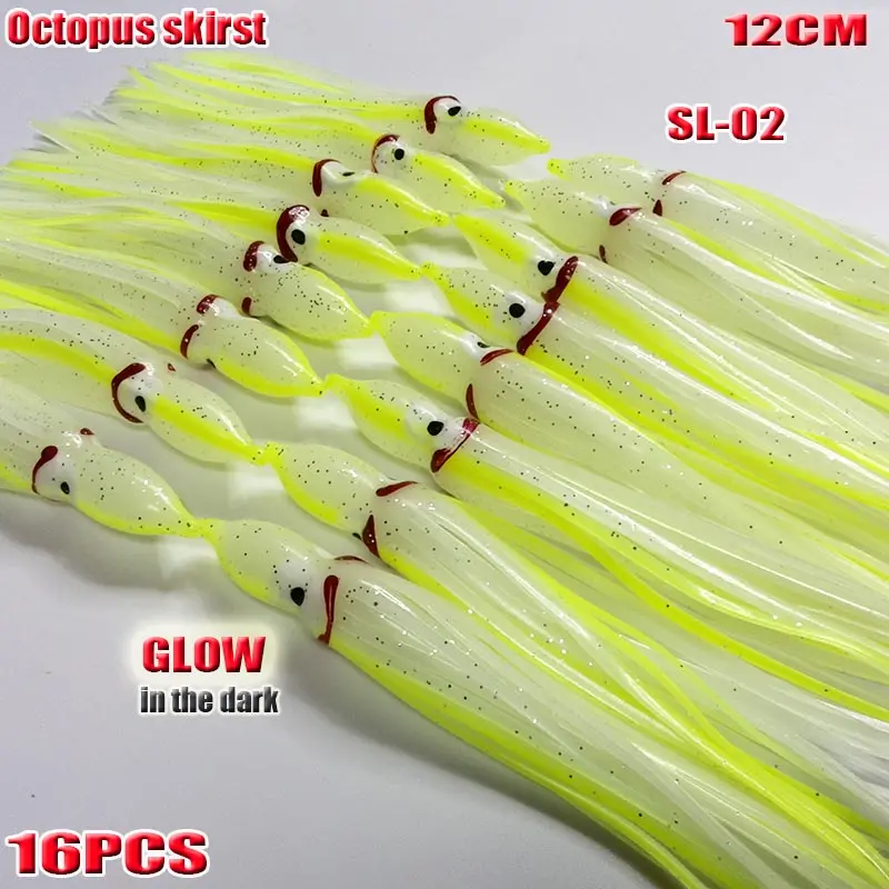 Detalle de faldas suaves para pesca