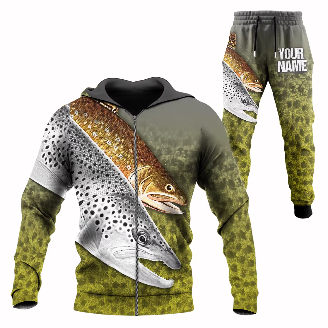 Sudadera pesca masculina con diseño trucha 3D - imagen 4