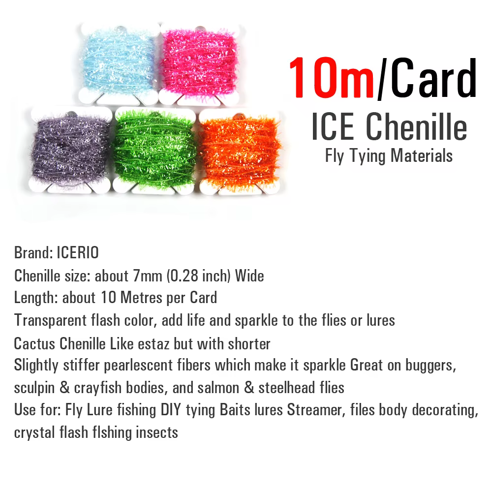 ICERIO Chenilla Mylar translucida para moscas ninfa - imagen 2