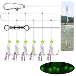Señuelo Sabiki artificial piel real con olor a pescado para mar