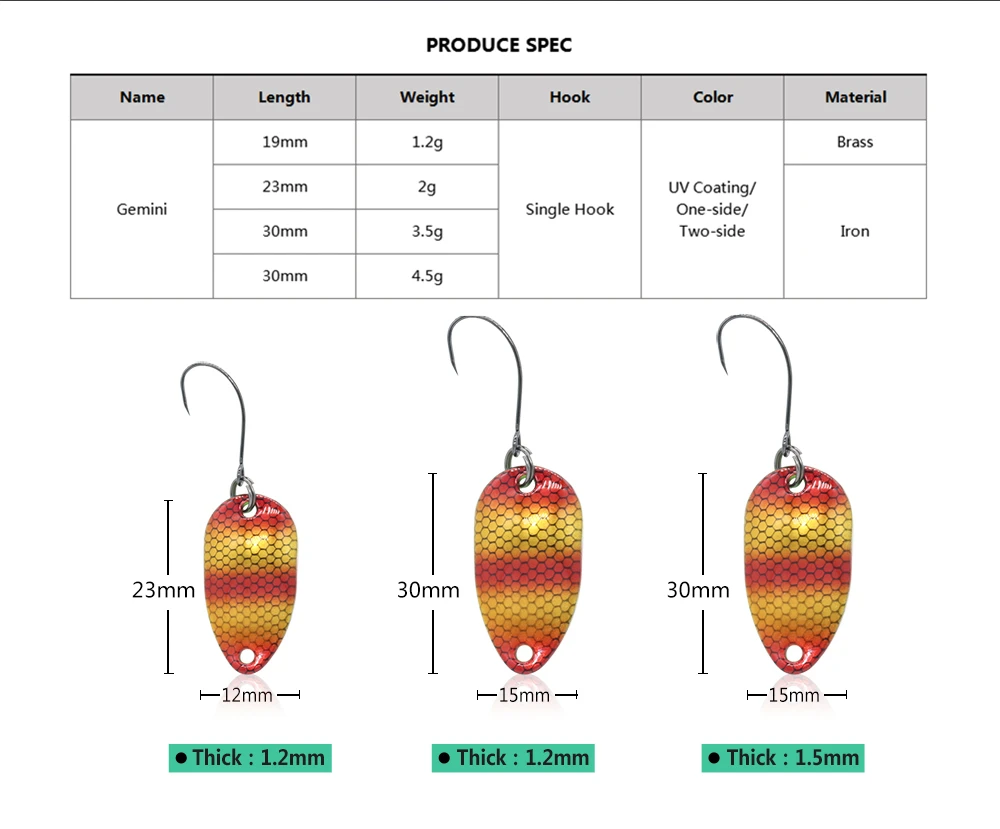 Detalle del recubrimiento UV y anzuelos Mustad