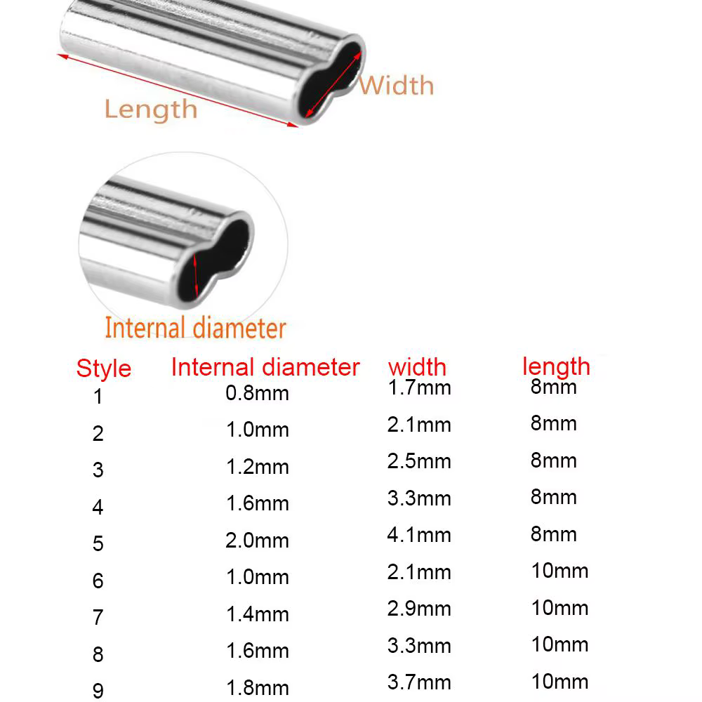 Conectores de alambre para pesca – Acero inoxidable y cobre 8/10mm