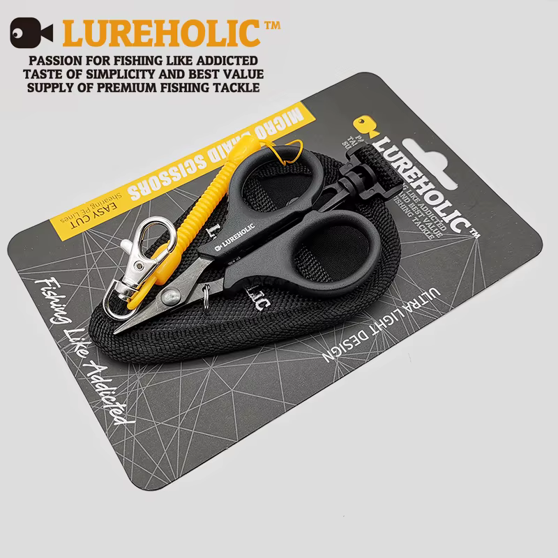 Lureholic Tijeras de pesca acero inoxidable corte dentado para hilo PE