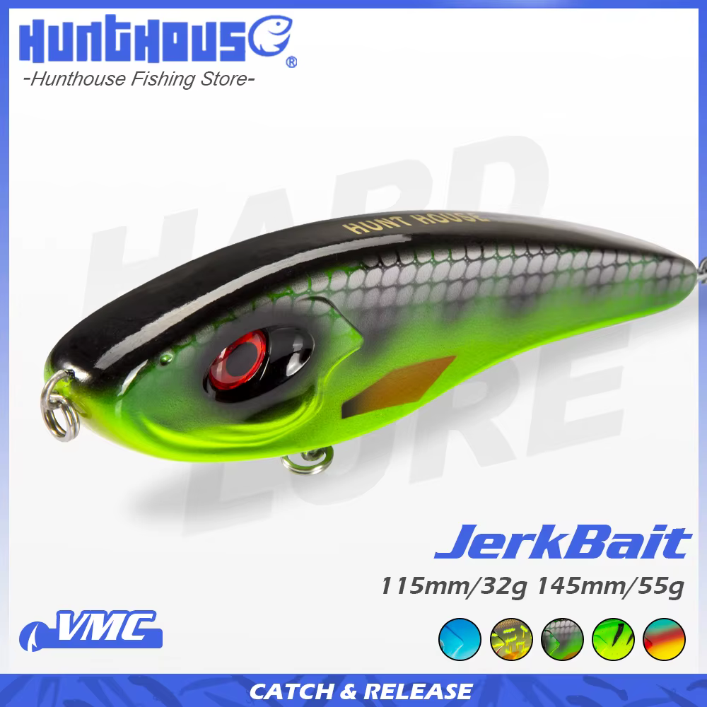 Hunthouse Jerkbait hundido Musky Pike Bass 115mm - imagen 5
