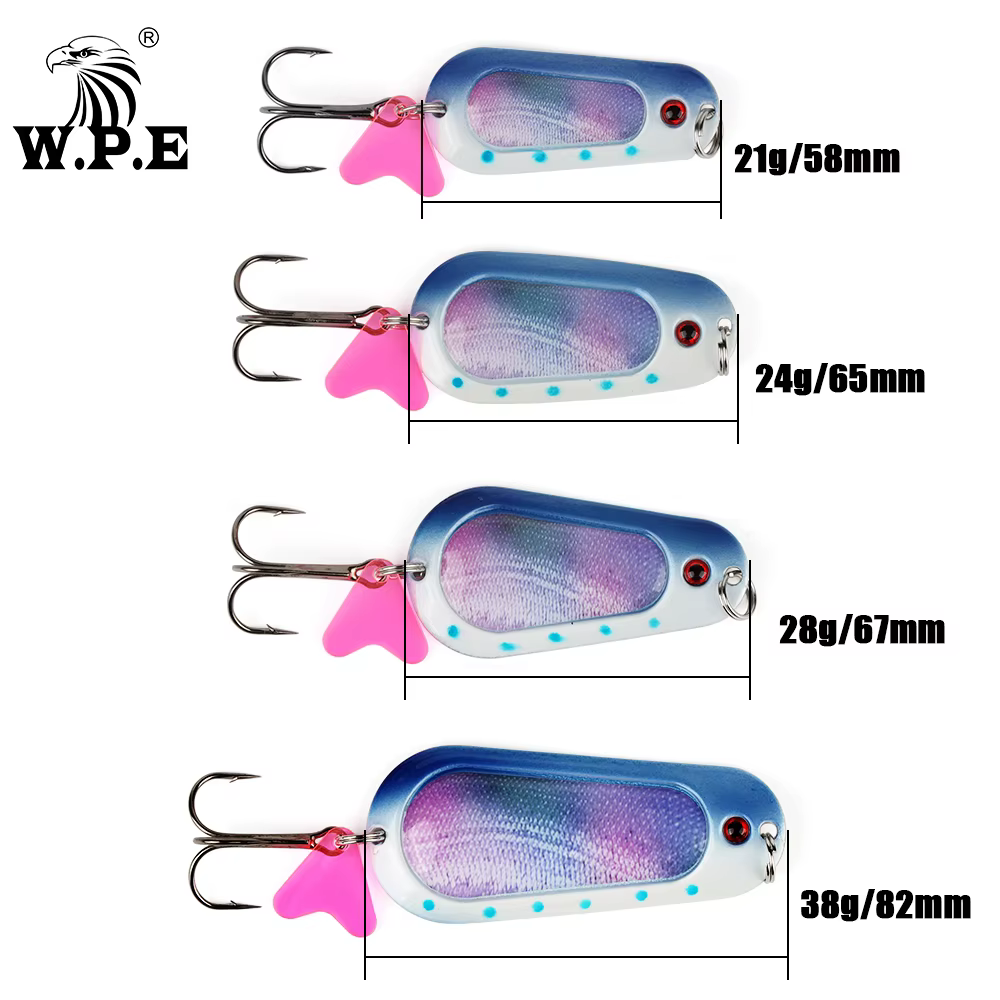 Señuelo giratorio W.P.E para lucio – Cuchara metálica con anzuelo triple - imagen 3