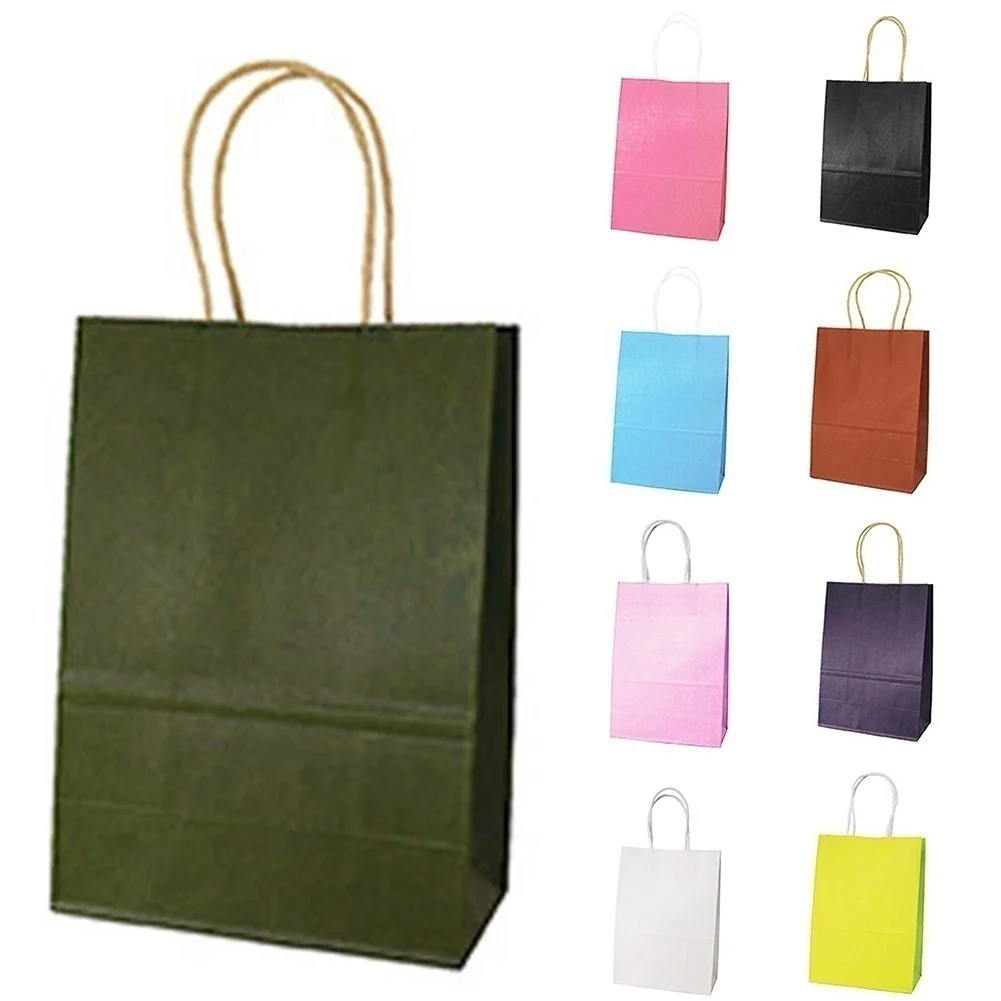 Bolsas kraft con asas listas para regalos
