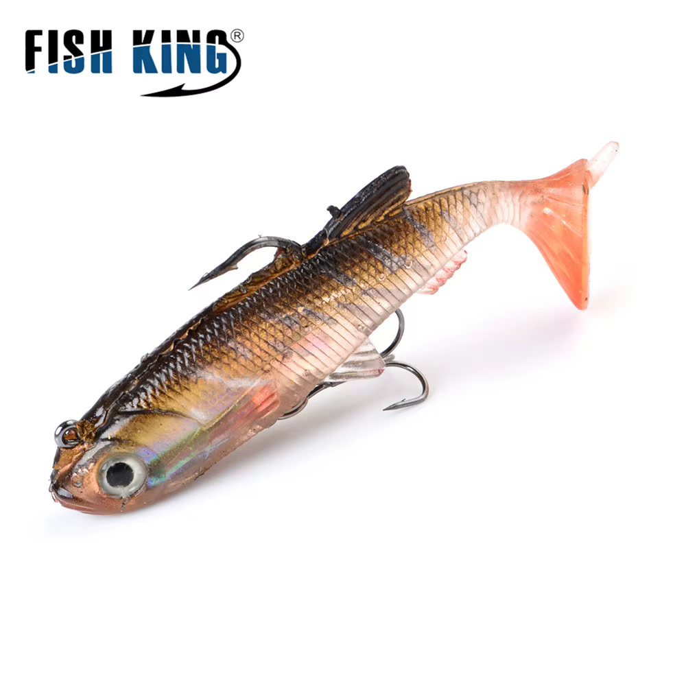 FISH KING Crankbait – Ojos 3D, anzuelo triple y cola en T - imagen 4