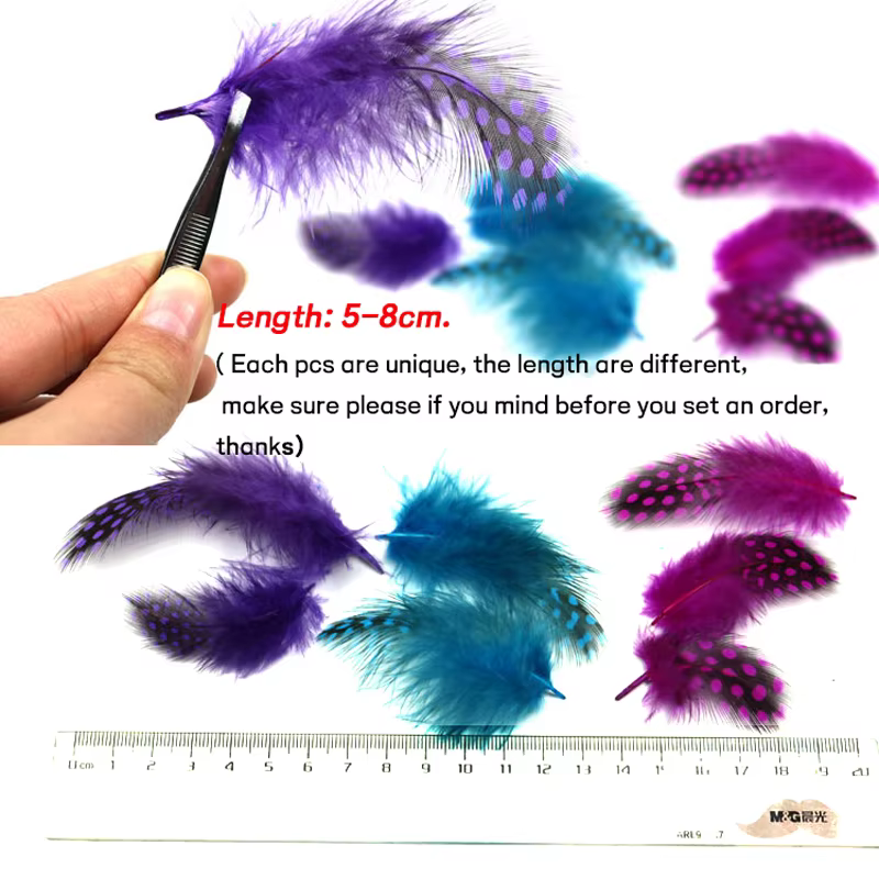 Plumas de guinea perla teñida para atado moscas - imagen 2