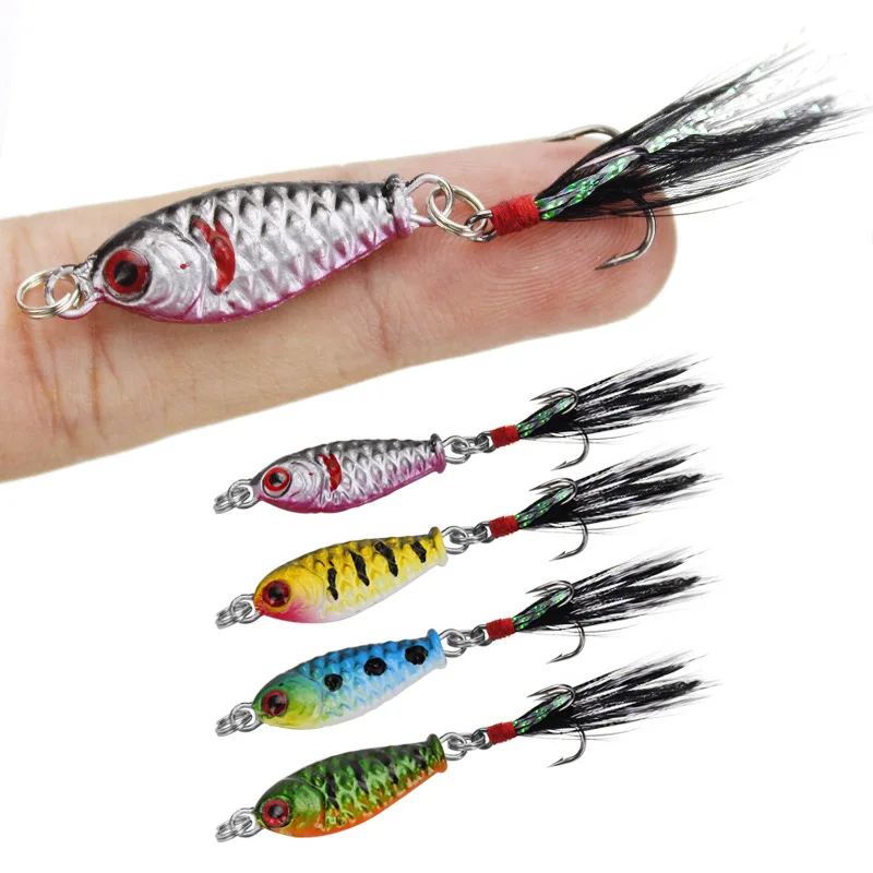 Jigs con plumas para peces pequeños – largo alcance metálicos - imagen 3