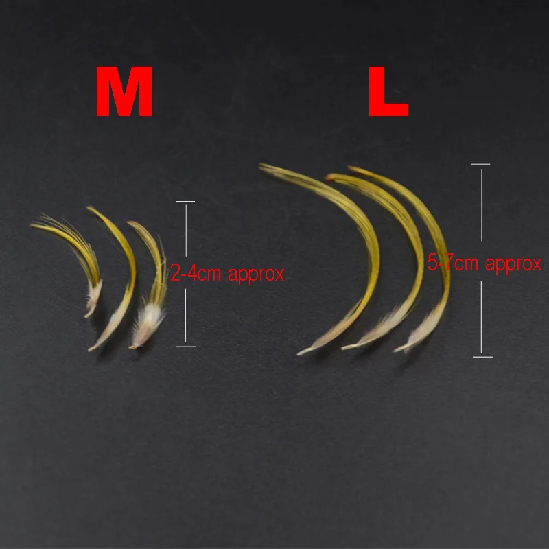 Plumas de faisán dorado paraatar moscas – Amarillo brillante 2-7cm
